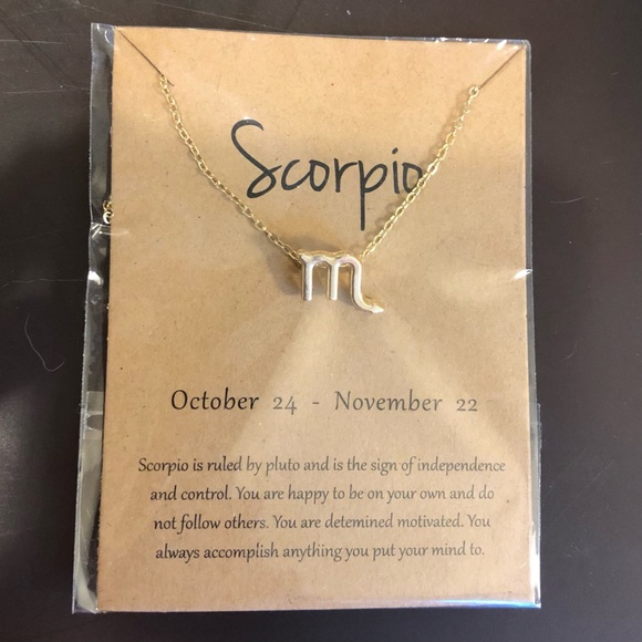 Zodiac Necklace SCORPIO choose gold or silver tone - Picture 1 of 2